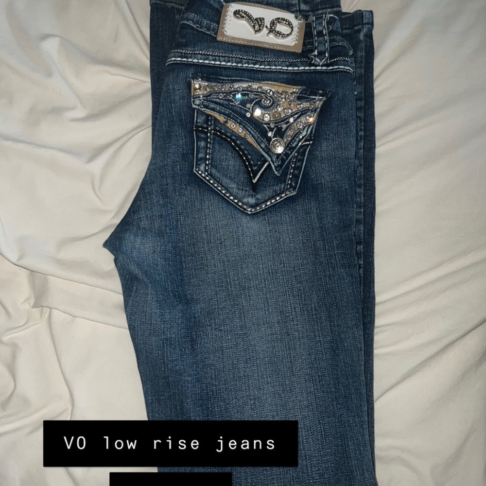 VO Low Rise Jeans with Embellished Pockets